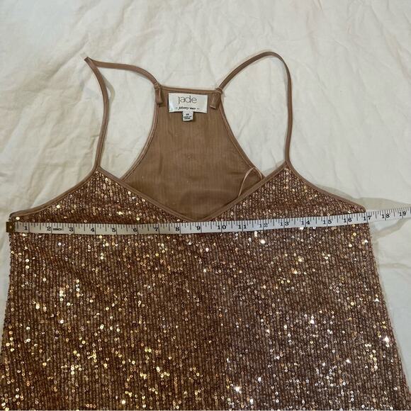 Jade by Johnny Was Adnaro Mini Rose Gold Sequin Swing dress size XS - Picture 7 of 10